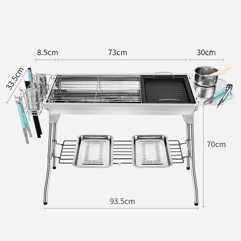 Outdoor Folding BBQ Stainless Steel Grill