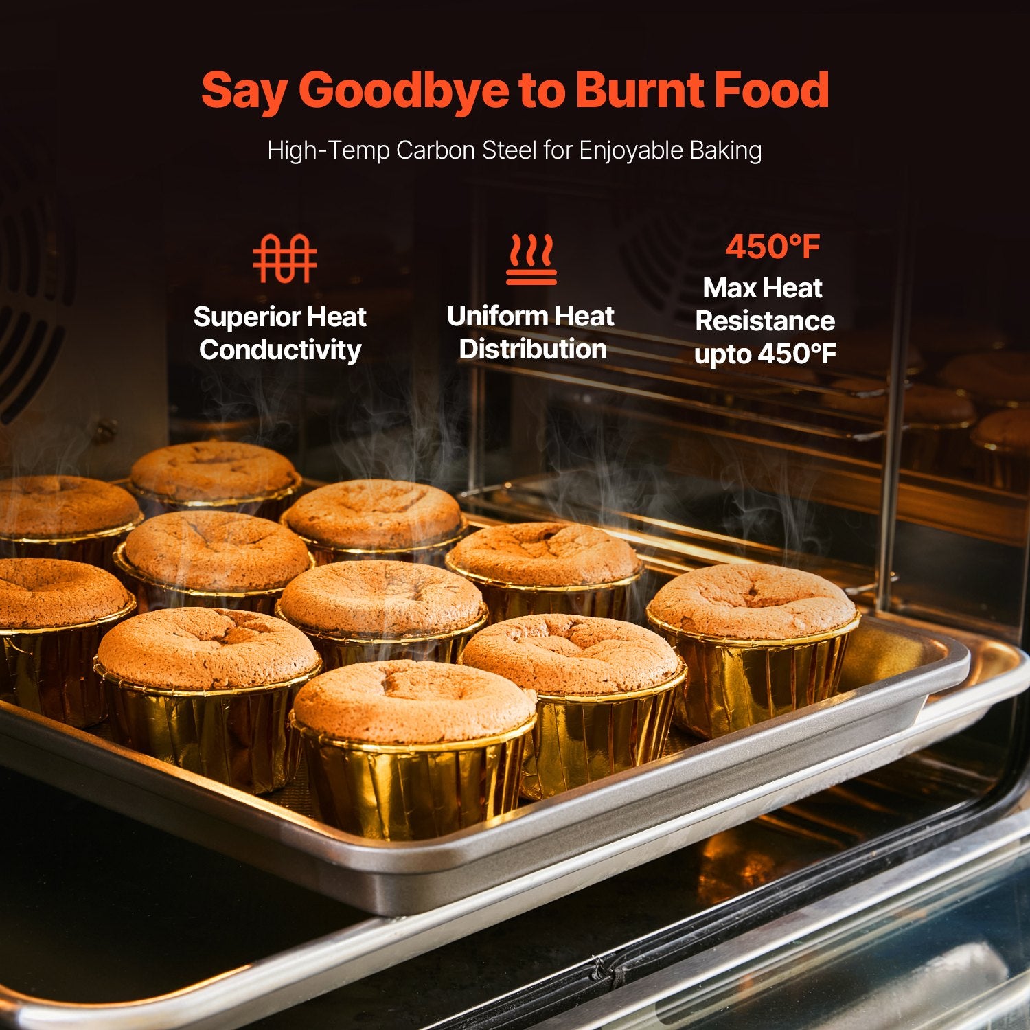 Three-Piece Nonstick Carbon Steel Baking Pan Set