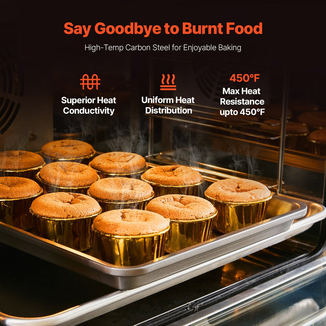 Three-Piece Nonstick Carbon Steel Baking Pan Set