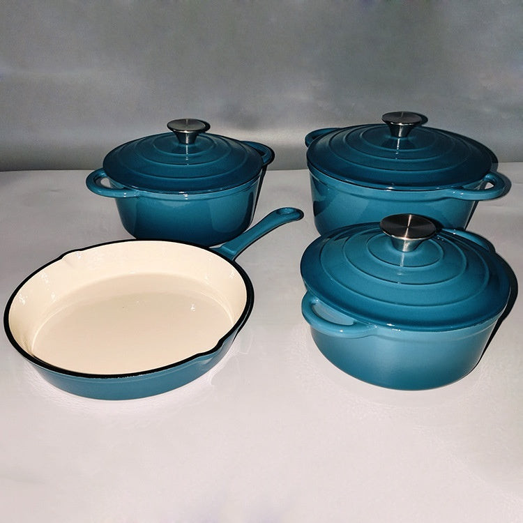 Cast Iron Enameled Cookware Set