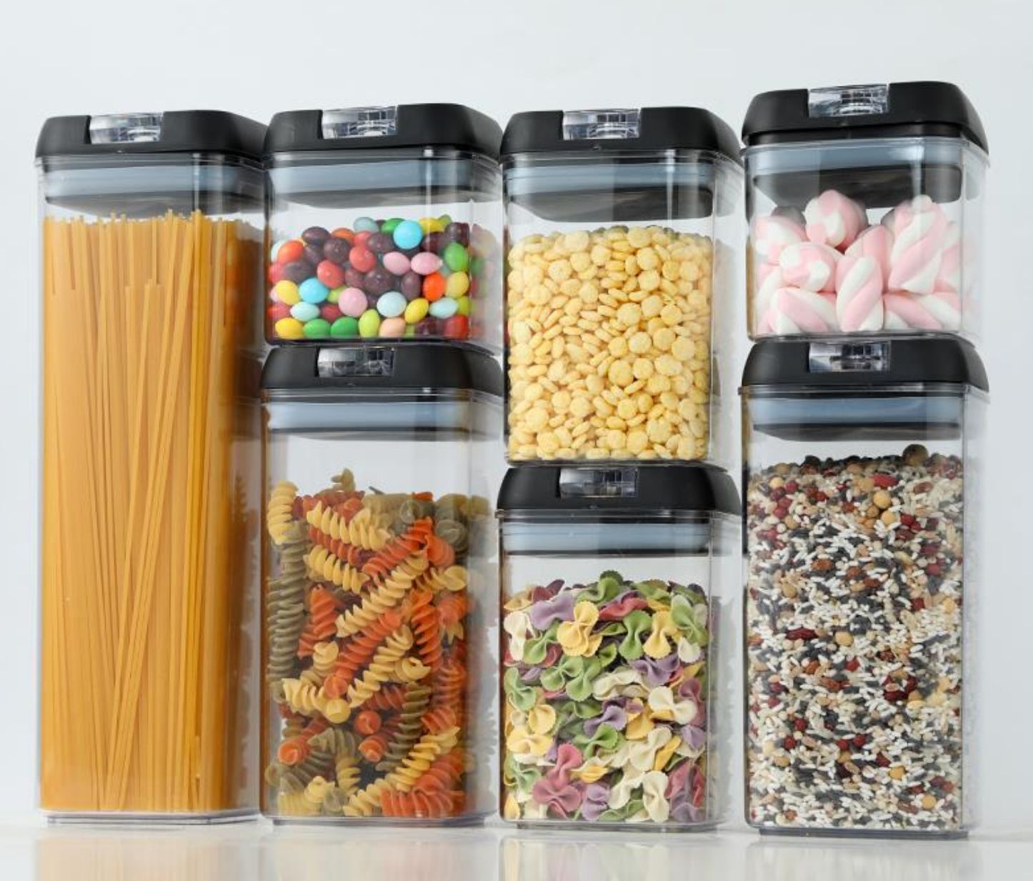 Transparent Sealed Plastic Dry Food Storage Containers
