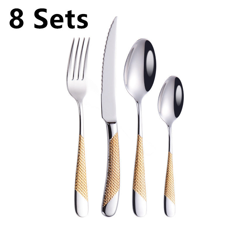 Patterned 304 Stainless Steel Flatware Set