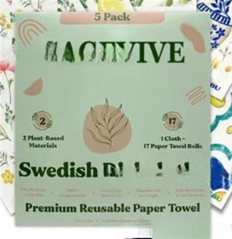 Reusable Botanical Print Swedish Dishcloths