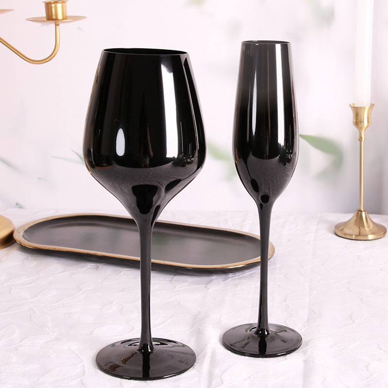 Black Crystal Glasses Goblets Wine Glass