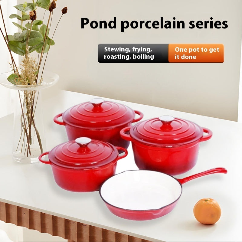 Cast Iron Enameled Cookware Set