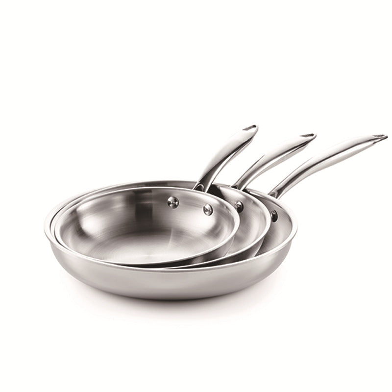 Thick Stainless Steel Non-coated Frying Pan