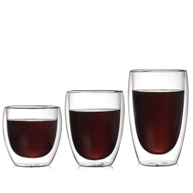 Creative Egg Shaped Double Layer Insulated Glass Cup Set
