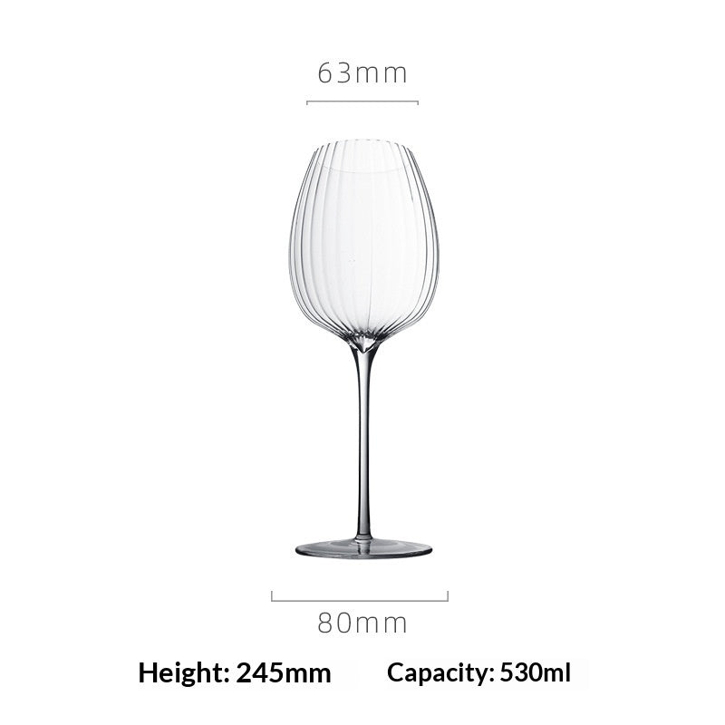 Luxury Wine Glass with Striped Pattern - Several Options