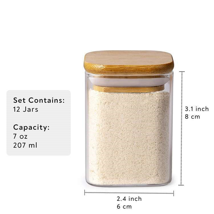 Spice Jar Set with Bamboo Lids