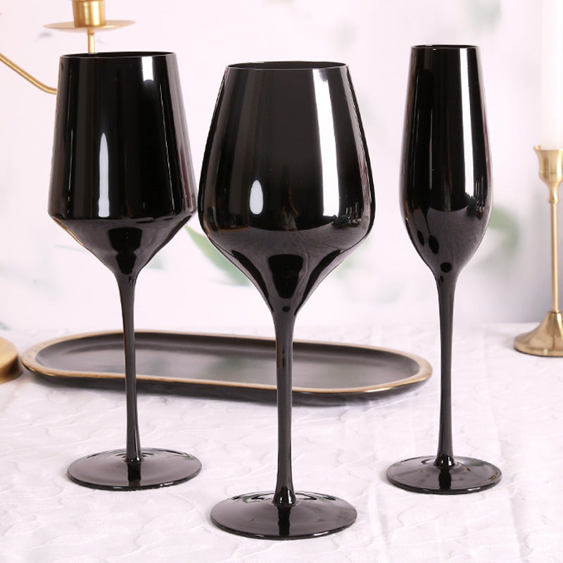 Black Crystal Glasses Goblets Wine Glass