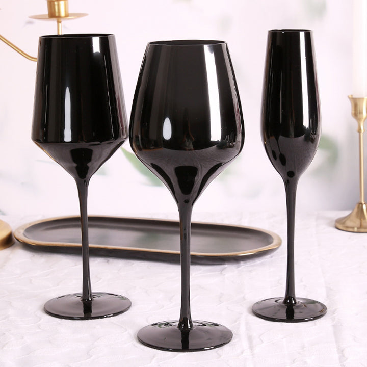 Black Crystal Glasses Goblets Wine Glass